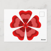 Gestileerde rode retro bloem briefkaart (Achterkant)