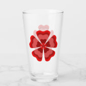 Gestileerde rode retro bloem glas (Achterkant)