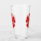 Gestileerde rode retro bloem glas (Links)