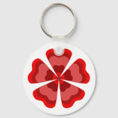 Gestileerde rode retro bloem sleutelhanger (Voorkant)