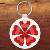 Gestileerde rode retro bloem sleutelhanger (Voorkant)