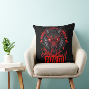 gestileerde rode wolf Krachtige Dark Howl Art Kussen