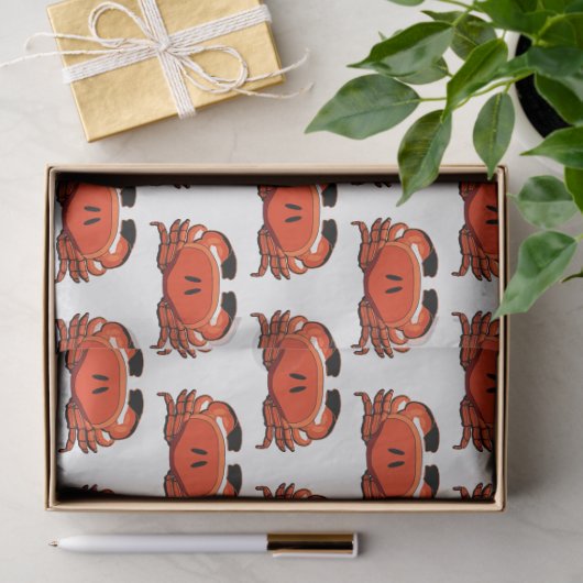 Gestileerde rode zwarte krab #2 tekening tissuepapier (Geschenk)