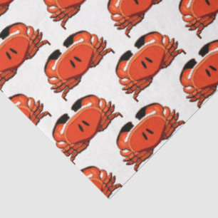 Gestileerde Rode Zwarte Krab #2 Tekening  Tissuepapier