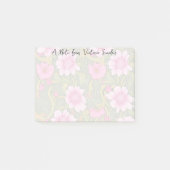 Gestileerde roze bloemen groen blad post-it® notes (Voorkant)