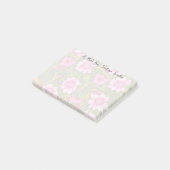 Gestileerde roze bloemen groen blad post-it® notes (Schuin)