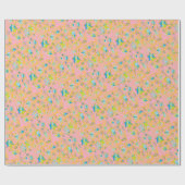 gestileerde roze vallende sterren patroon blauwe s cadeaupapier (Vlak)