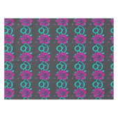 Gestileerde rozen in helder turquoise en roze tafelkleed (Voorkant (Horizontaal))