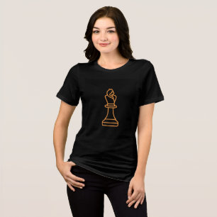 Gestileerde schaakkoningin Illustratie over Zwart Tri-Blend Shirt