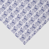  gestileerde schaliegroottekening blauw tissuepapier (Detail)