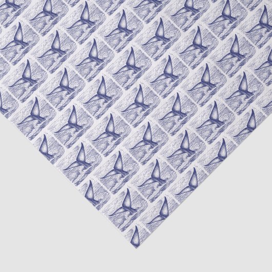  gestileerde schaliegroottekening blauw tissuepapier (Detail)