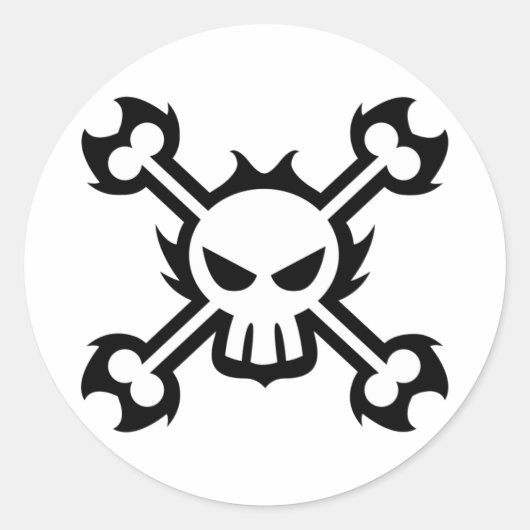 Gestileerde schedel icoon Sticker in wit (Voorkant)