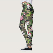 Gestileerde schedels met hart ogen camo leggings (Links)