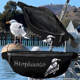 Gestileerde Seagull geometrisch design tinten grij Heuptasje