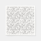 Gestileerde sierlijke lineaire takken met bladeren servet (Voorkant)