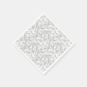 Gestileerde sierlijke lineaire takken met bladeren servet (Hoek)