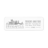 Gestileerde skyline van Minneapolis | Etiket (Voorkant)