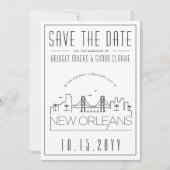 Gestileerde skyline van New Orleans Huwelijk Uitno Kaart (Voorkant)