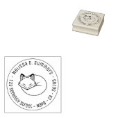 Gestileerde Slaande Vos Ronde Adres 3 Rubberstempel (Gestempeld)