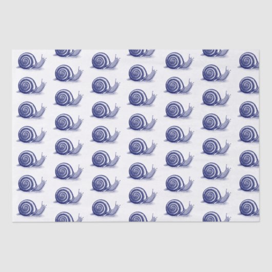  gestileerde slakkentekening #2 Blauw Tissuepapier (Voorkant)