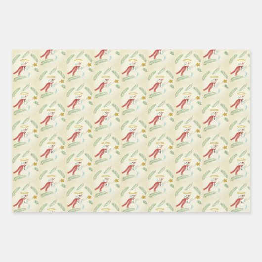  gestileerde sneeuwmankunst inpakpapier vel (Voorkant)