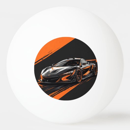 Gestileerde sportauto pingpongbal (Voorkant)