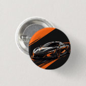 Gestileerde sportauto ronde button 3,2 cm (Voorkant /achterkant)