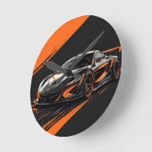 Gestileerde sportauto ronde klok (Hoek)