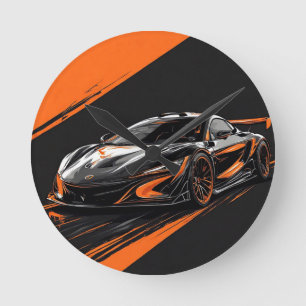 Gestileerde sportauto ronde klok