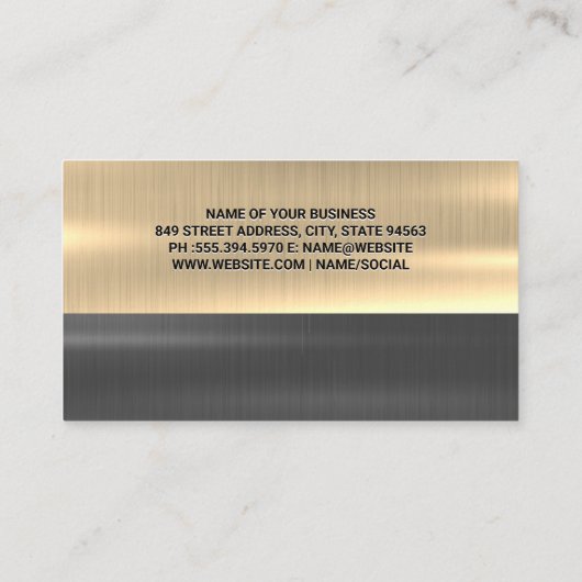 gestileerde sportwagen | Goud Zilver Metaal Visitekaartje (Achterkant)