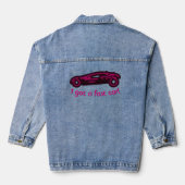 Gestileerde sportwagen - Ik heb een snelle auto! Denim Jacket (Achterkant)