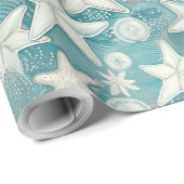 Gestileerde Starfish & Sand Dollars Patroon#25 ID1 Cadeaupapier (Rol Hoek)