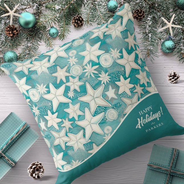 Gestileerde Starfish & Sand Dollars Patroon#25 ID1 Kussen (Creator heeft geüpload)