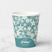 Gestileerde Starfish & Sand Dollars Patroon#25 ID1 Papieren Bekers (Voorkant)