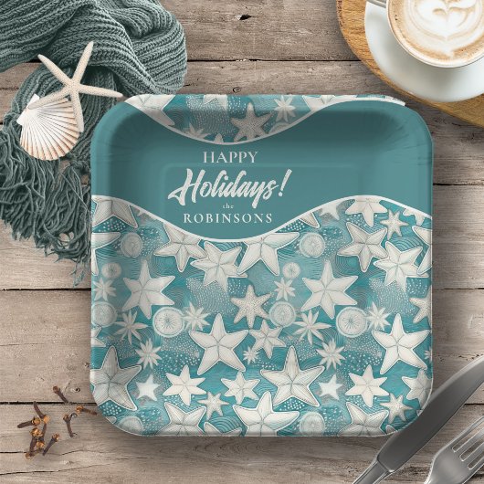 Gestileerde Starfish & Sand Dollars Patroon#25 ID1 Papieren Bordje