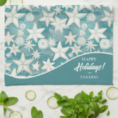 Gestileerde Starfish & Sand Dollars Patroon#25 ID1 Theedoek (Gevouwen)