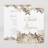 Gestileerde Tan en Bruine BloemenBladeren Kaart (Voorkant / Achterkant)