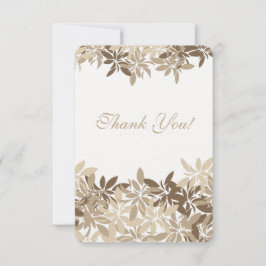 Gestileerde Tan en de Bruine BloemenBladeren Bedankkaart