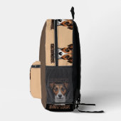 Gestileerde Terrier Portret op grijs Bedrukte Rugzak (Rechts)