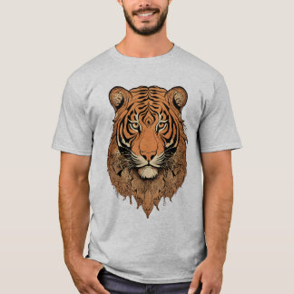 Gestileerde Tiger Illustration T-shirt