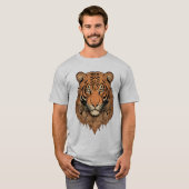 Gestileerde Tiger Illustration T-shirt (Voorkant volledig)