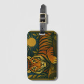 Gestileerde tijger in sier Sunburst Lijst Bagagelabel (Voorkant (verticaal))