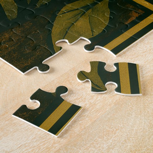 Gestileerde tijger in sier Sunburst Lijst Legpuzzel (Zijkant)