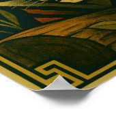 Gestileerde tijger in sier Sunburst Lijst Poster (Hoek)