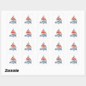 Gestileerde Tropische Zeilboot Vierkante Sticker (Vel)