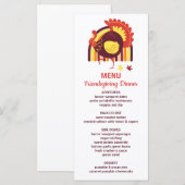 Gestileerde Turkije Groovy Rainbow Happy Friendsgi Menu (Voorkant / Achterkant)