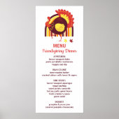 Gestileerde Turkije Groovy Rainbow Happy Friendsgi Poster (Voorkant)