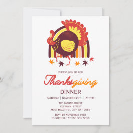 Gestileerde Turkije Groovy Rainbow Thanksgiving Di Kaart