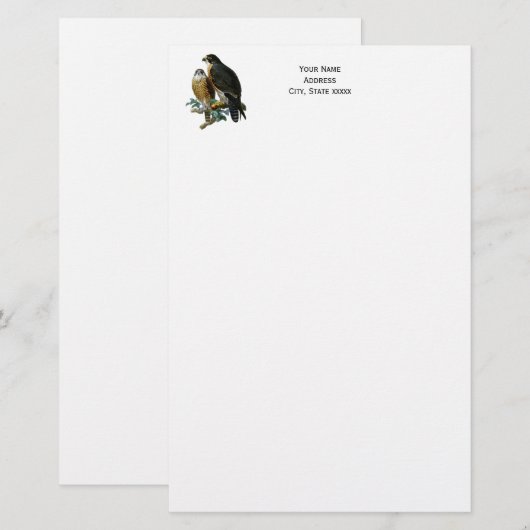 gestileerde valken op vertakking briefpapier (Voorkant / Achterkant)