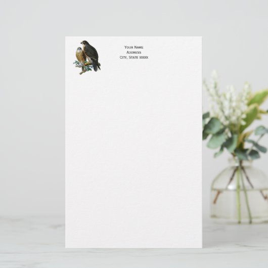 gestileerde valken op vertakking briefpapier (Staand voorkant)